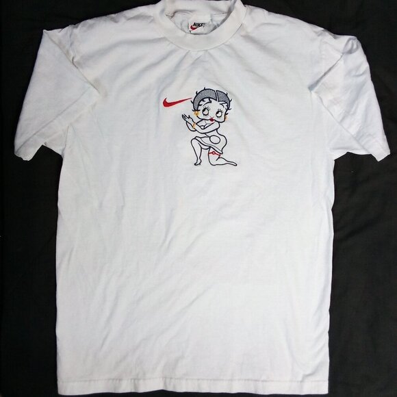 Vintage 90s Nike Betty Boop Embroidered T-Shirt - Picture 2 of 6